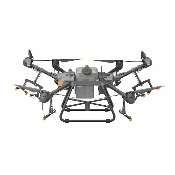 Produktfoto der DJI Agras T30 mit Sprühausleger im Obstbaummodus