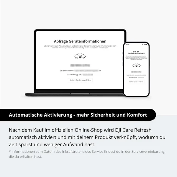 DJI Care Darstellung Ablauf Aktivierung