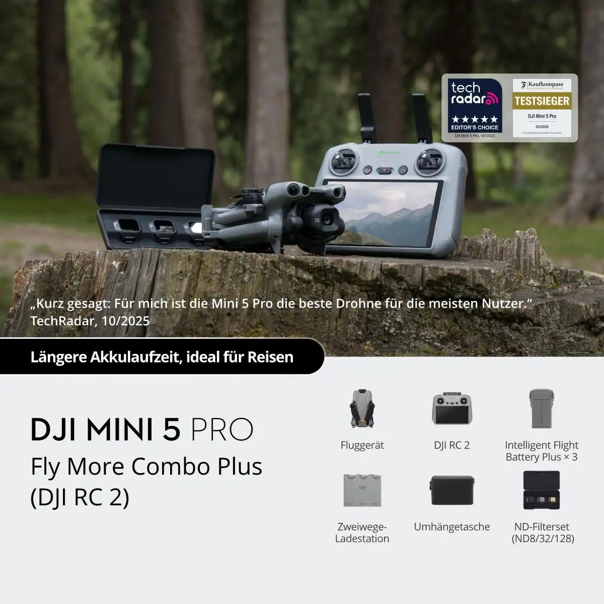 KV Produktbild Lieferumfang DJI Mini 5 pro Fly More Combo Plus (RC 2)