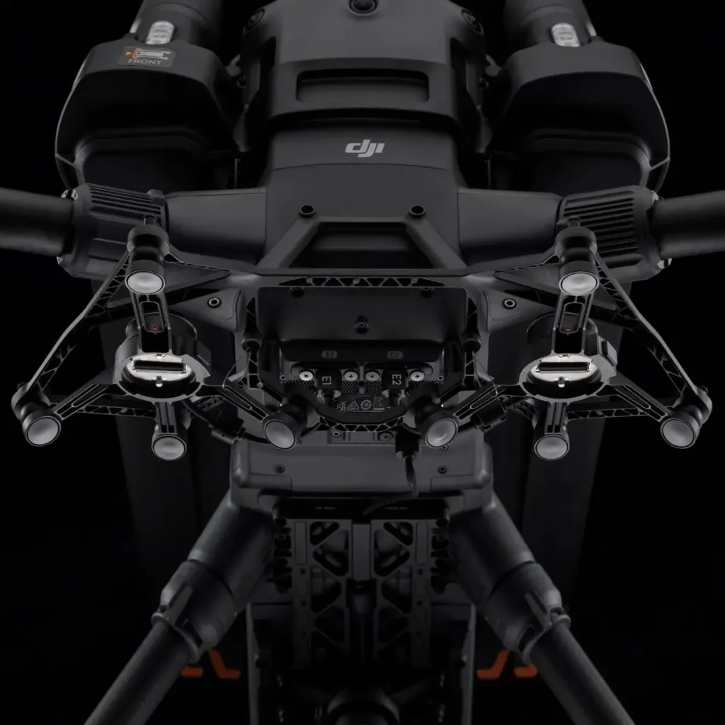 Nahaufnahme Dual Gimbal Connector montiert auf der DJI Matrice 400