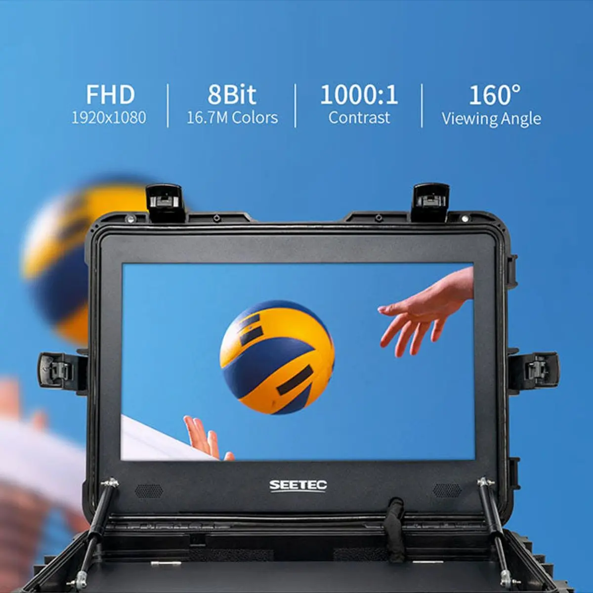 Display Seetec WPC 216 Monitorkoffer mit Keyfeatures des Displays