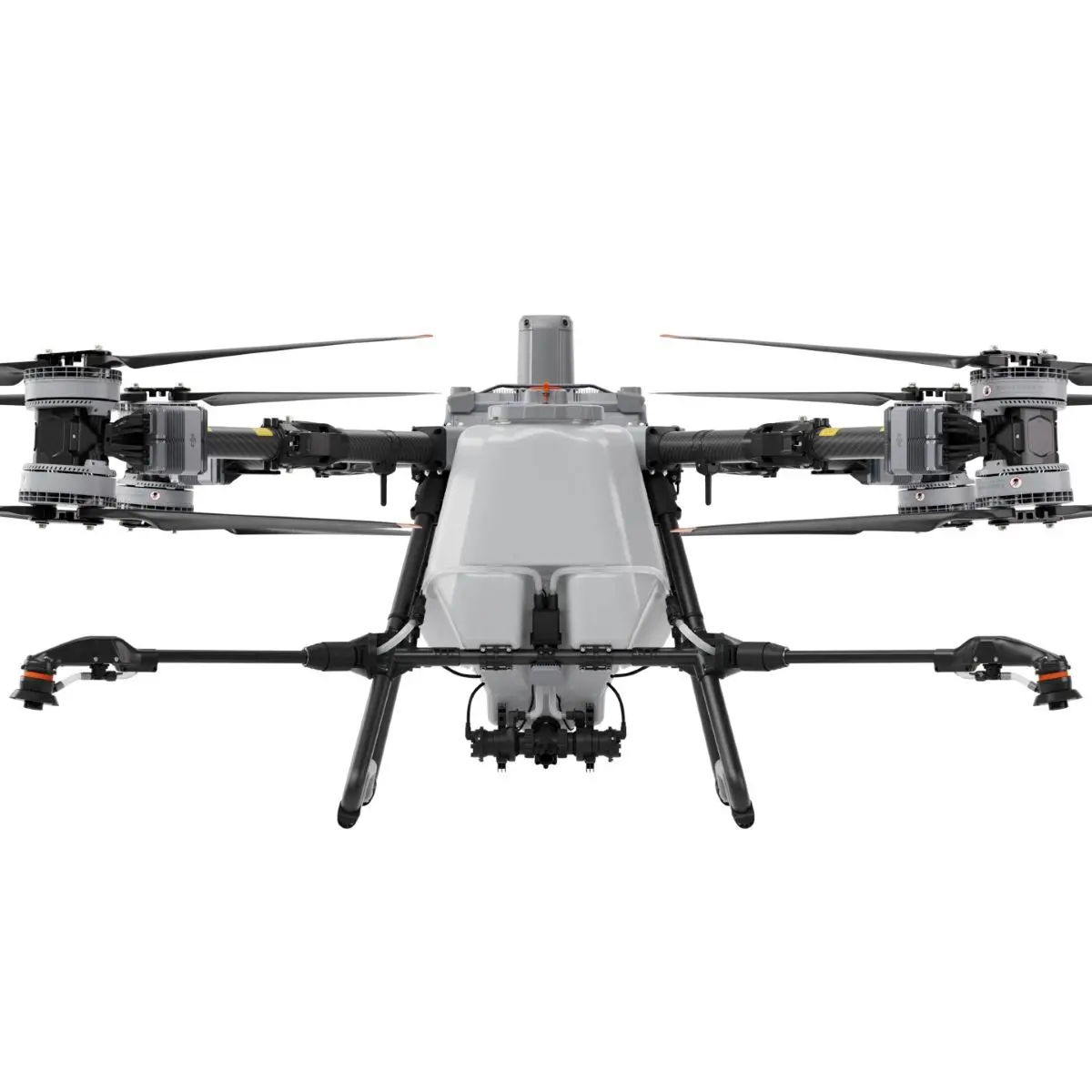 DJI LS100 Duales Sprühsystem montiert auf DJI T100 Drohne - Produktfoto hinten