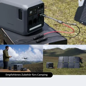 Visualisierung Verwendung des DJI Power MC4 Solarladekabels mit der DJI Power 1000 Mini Powerstation