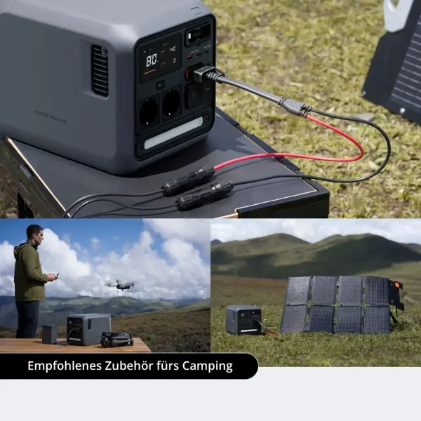 Visualisierung Verwendung des DJI Power MC4 Solarladekabels mit der DJI Power 1000 Mini Powerstation